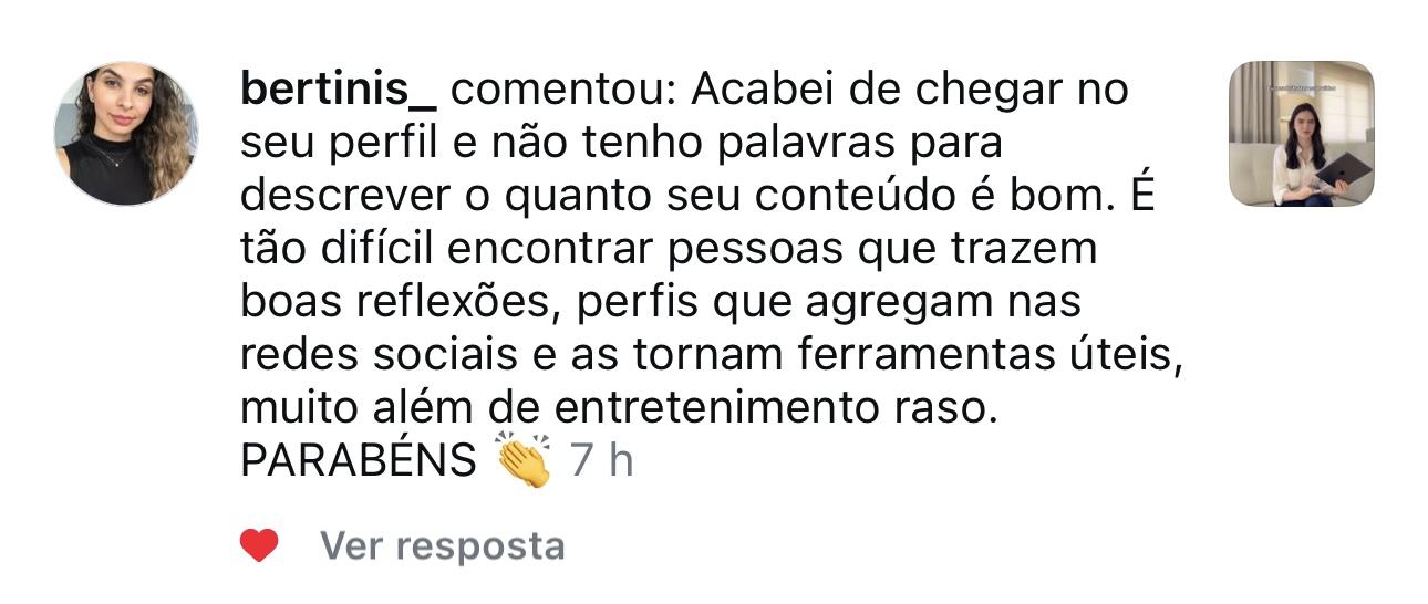 Print de mensagem recebida por Gabriella Viriato